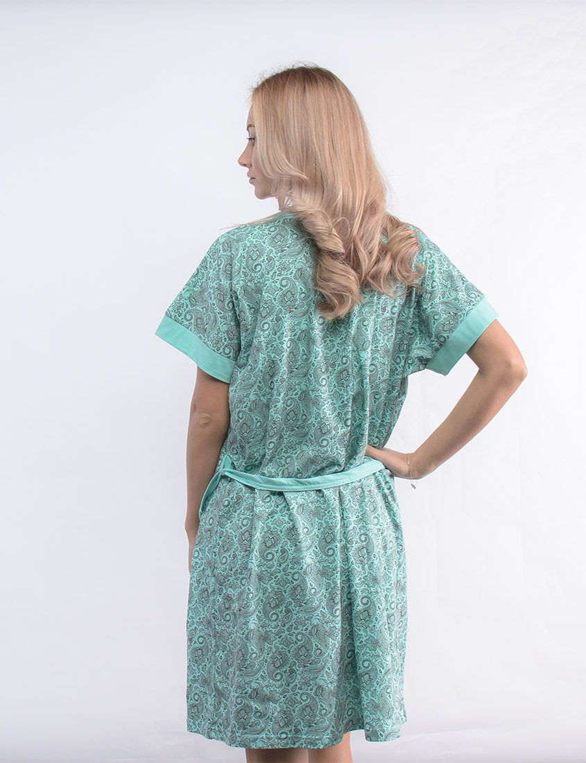 Картинка Сорочка с Халатом Бирюзовые от интернет-магазина NightBird